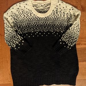 Madewell 3/4 sleeve black and ivory knit wool blend pullover sweater